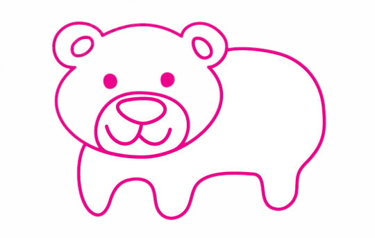 一步步教你画简单的小熊