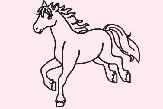 奔驰的骏马简笔画