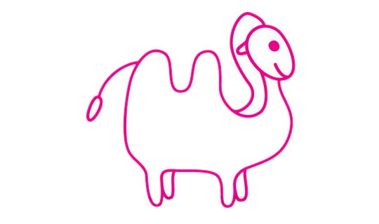 一步步教你画简单的骆驼