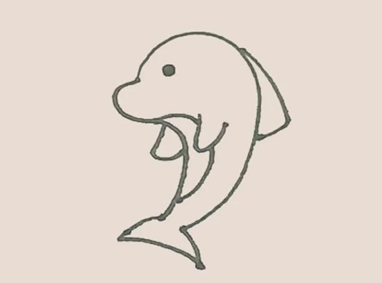 涂色的海豚简笔画教程