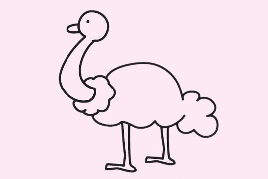 简单的鸵鸟怎么画