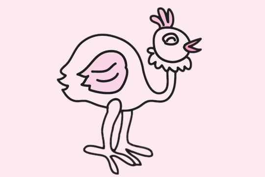 4张鸵鸟简笔画大全