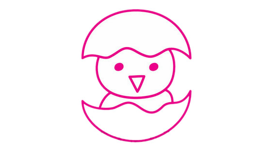 蛋壳里的小鸡简笔画教程