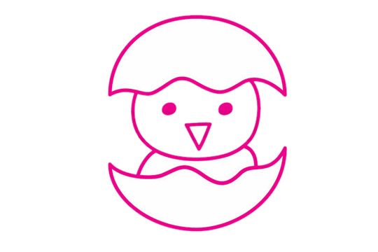 蛋壳里的小鸡简笔画教程