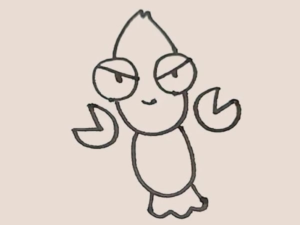 卡通龙虾简笔画教程