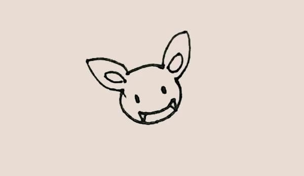 涂色的卡通蝙蝠简笔画