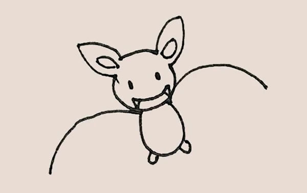 涂色的卡通蝙蝠简笔画