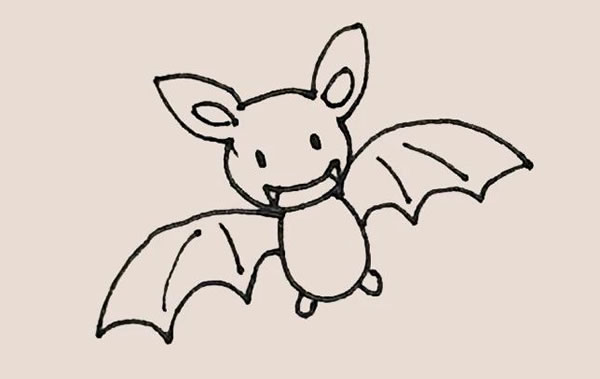涂色的卡通蝙蝠简笔画