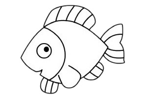 海洋生物热带鱼简笔画 海洋生物热带鱼简笔画