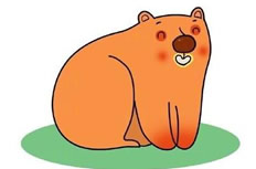 憨厚可爱的狗熊简笔画