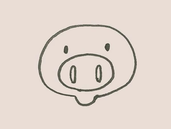 涂色的卡通小猪简笔画教程