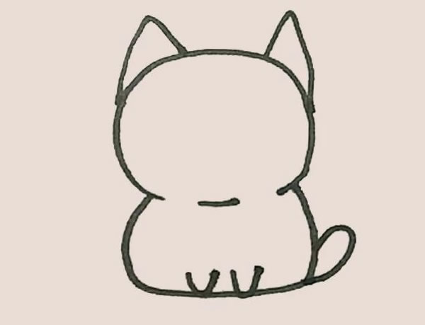 涂色的小猫简笔画教程