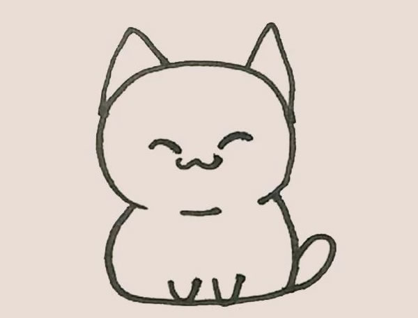 涂色的小猫简笔画教程