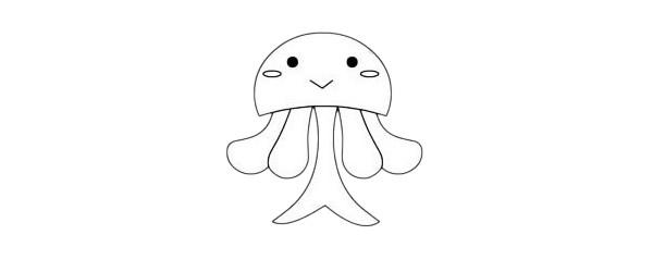 卡通水母简笔画教程