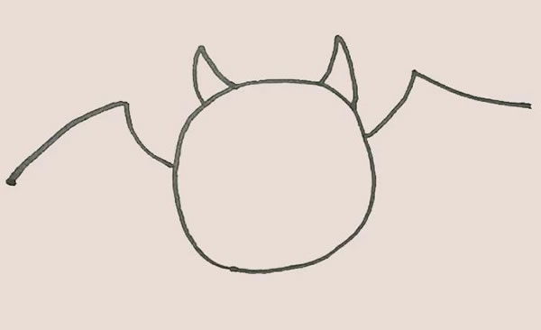 小恶魔蝙蝠简笔画教程