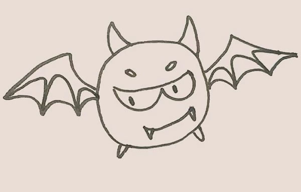 小恶魔蝙蝠简笔画教程