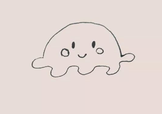 彩色的卡通水母简笔画教程 彩色的卡通水母简笔画教程