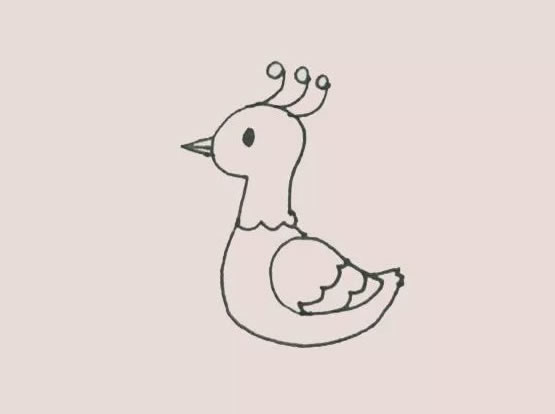 漂亮的孔雀简笔画涂色 漂亮的孔雀简笔画涂色