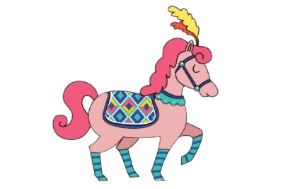 漂亮的粉色小马简笔画