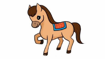 小马儿童简笔画涂色