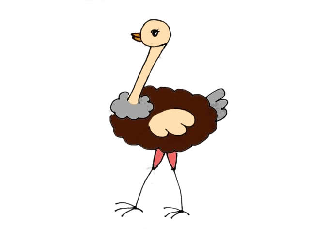 教你用数字9画可爱的鸵鸟