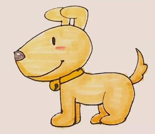 简单的小黄狗怎么画