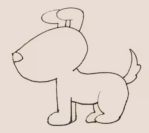 简单的小黄狗怎么画