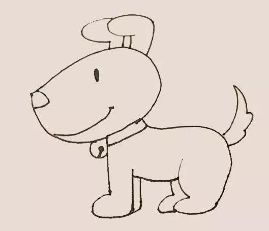 简单的小黄狗怎么画