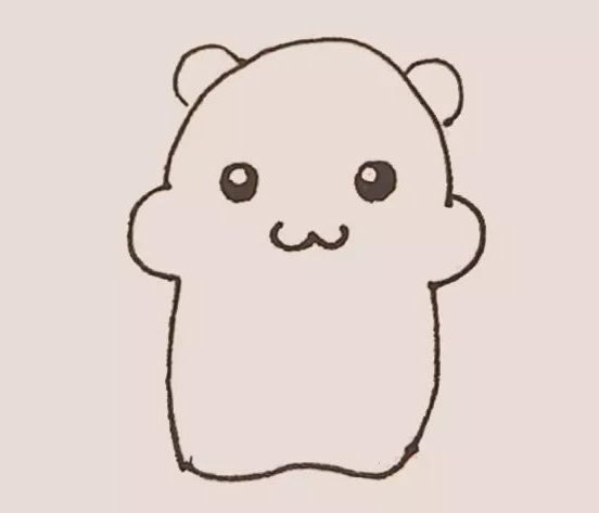 抱着瓜子的仓鼠简笔画