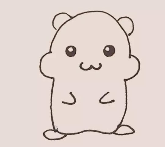 抱着瓜子的仓鼠简笔画