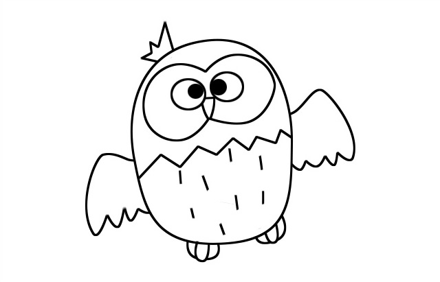 关于猫头鹰的儿童简笔画