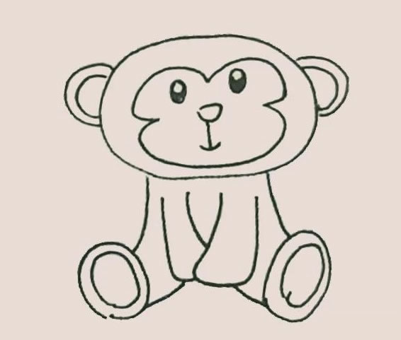 带涂色的猴子怎么画