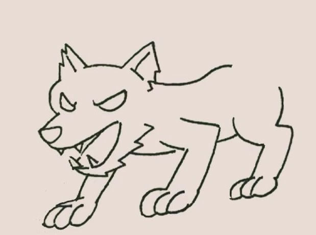 非常凶狠的狼简笔画教程 非常凶狠的狼简笔画教程