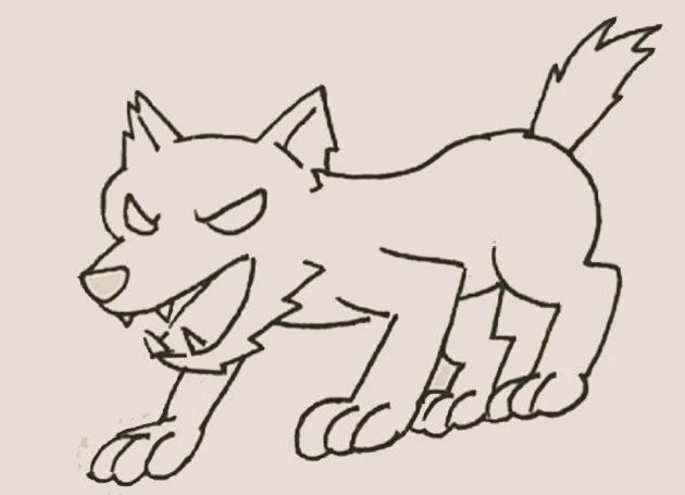 非常凶狠的狼简笔画教程 非常凶狠的狼简笔画教程