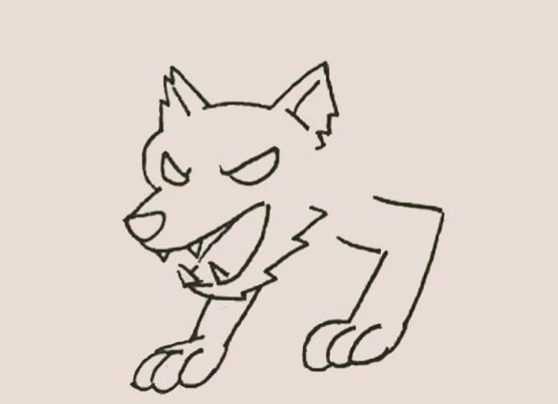 非常凶狠的狼简笔画教程 非常凶狠的狼简笔画教程