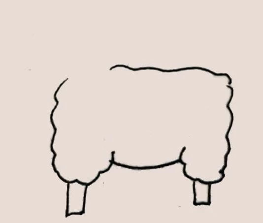 涂色的绵羊简笔画教程