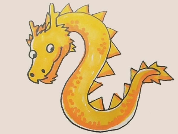 涂色的中国龙简笔画教程 涂色的中国龙简笔画教程