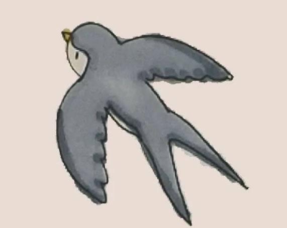 涂色的小燕子简笔画教程
