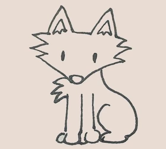 涂色的狐狸简笔画教程