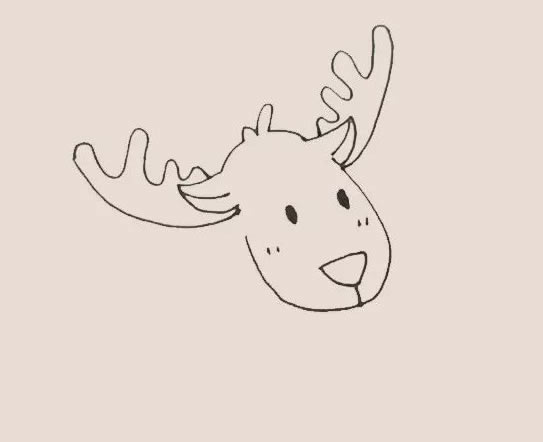 驯鹿简笔画步骤教程【涂色】