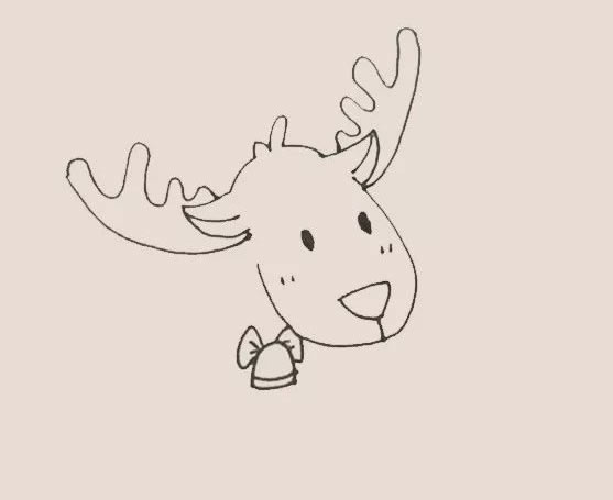 驯鹿简笔画步骤教程【涂色】