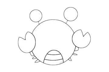 圆圆的螃蟹简笔画教程