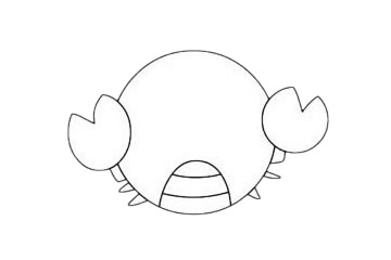 圆圆的螃蟹简笔画教程