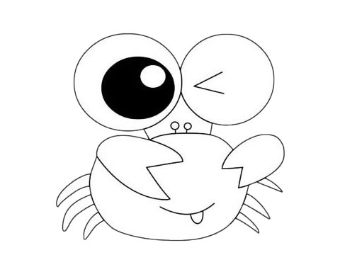 萌萌哒卡通螃蟹简笔画