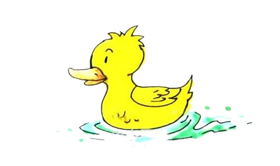 水中的小黄鸭简笔画教程 水中的小黄鸭简笔画教程