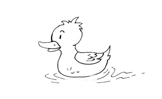 水中的小黄鸭简笔画教程 水中的小黄鸭简笔画教程