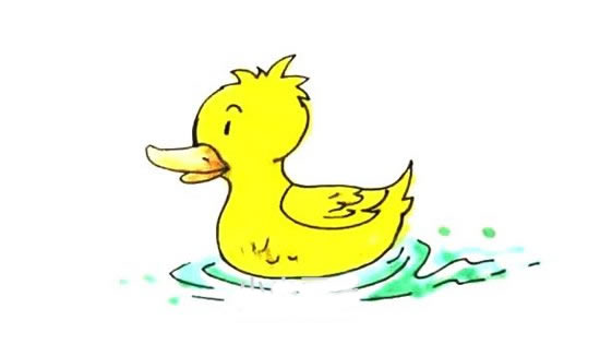 水中的小黄鸭简笔画教程 水中的小黄鸭简笔画教程
