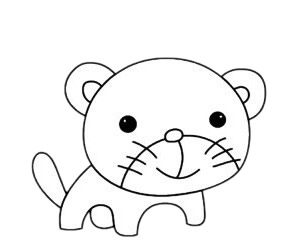 可爱的小老虎简笔画步骤