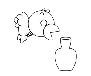 乌鸦喝水简笔画步骤教程