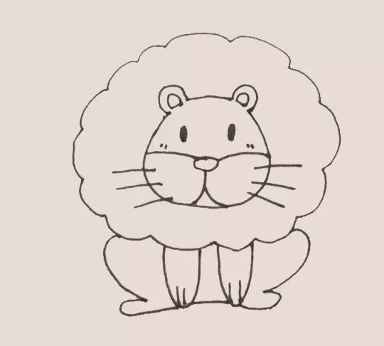 狮子简笔画步骤教程【涂色】